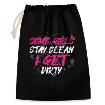 Certaines filles restent propres, Schlammlauf Mud Run - Sac cadeau 30 x 45 cm - noir - Devant