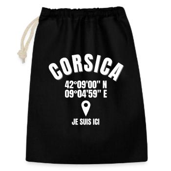 Corse, Corsica, Corse humour - Sac cadeau 30 x 45 cm - noir - Devant