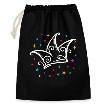 Casquette de fou de carnaval moderne avec étoiles et confettis - Sac cadeau 30 x 45 cm - noir - Devant