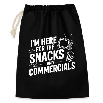 I'm Here for the Snacks and Commercials - Gift Bag 30 x 45 cm - black - Front
