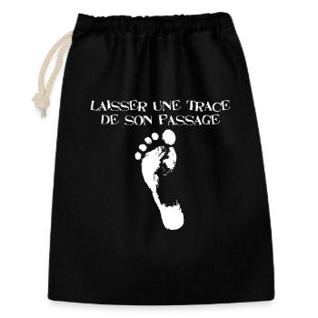 Laisser une trace de son passage (blanc) - Sac cadeau 30 x 45 cm - noir - Devant