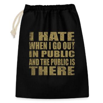 Citation sympa - Sac cadeau 30 x 45 cm - noir - Devant
