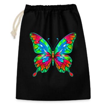 Schmetterling - Geschenkbeutel aus Baumwolle (30 x 45 cm) - Schwarz - Vorne