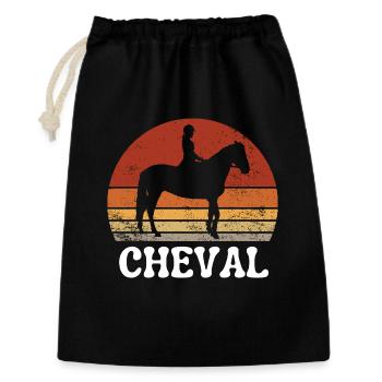 Cavaliere Silhouette Vintage Retro - Geschenkbeutel aus Baumwolle (30 x 45 cm) - Schwarz - Vorne