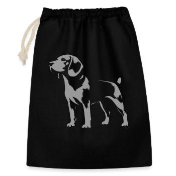 Beagle Lustiges Design für Hundefreunde - Geschenkbeutel aus Baumwolle (30 x 45 cm) - Schwarz - Vorne