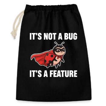 No Bug, Just Feature – Superhero Ladybug - Gift Bag 30 x 45 cm - black - Front
