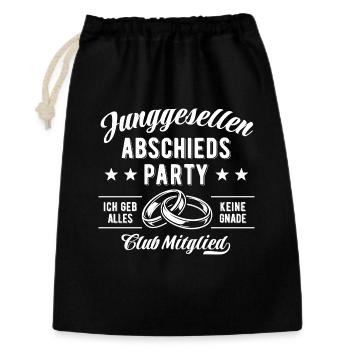 Enterrement de vie de garçon - Nom du membre du club - Sac cadeau 30 x 45 cm - noir - Devant