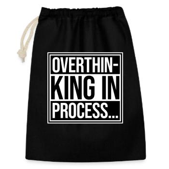 Trop réfléchir en processus Drôle de dicto sombre Logo - Sac cadeau 30 x 45 cm - noir - Devant