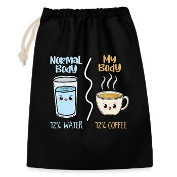Café vs eau 72 % - Sac cadeau 30 x 45 cm - noir - Devant