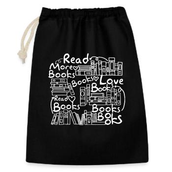 Stacked Books Sketch - Gift Bag 30 x 45 cm - black - Front