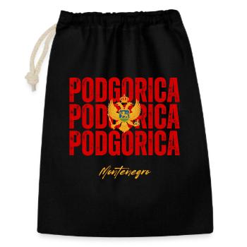 Podgorica Montenegro, montenegrinischer Stolz - Geschenkbeutel aus Baumwolle (30 x 45 cm) - Schwarz - Vorne