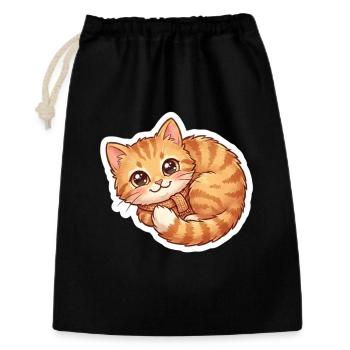 Écharpe douillette orange pour chat - Sac cadeau 30 x 45 cm - noir - Devant