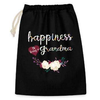 Le bonheur, c’est être la chemise fleurie de grand-mère - Sac cadeau 30 x 45 cm - noir - Devant