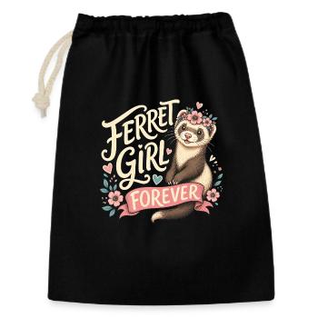 FERRET GIRL FOREVER - Geschenkbeutel aus Baumwolle (30 x 45 cm) - Schwarz - Vorne