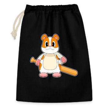 Hamster Baseball Batte de Baseball - Sac cadeau 30 x 45 cm - noir - Devant