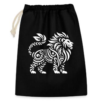 Lion tribal - Sac cadeau 30 x 45 cm - noir - Devant