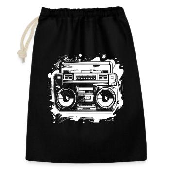 Hip Hop Musik Zeichnung - Geschenkbeutel aus Baumwolle (30 x 45 cm) - Schwarz - Vorne
