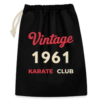 Vintage 1961 – Année de naissance rétro du Karate Club - Sac cadeau 30 x 45 cm - noir - Devant