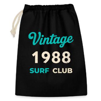 Cadeau vintage de l’année de naissance rétro du Surf Club 1988 - Sac cadeau 30 x 45 cm - noir - Devant