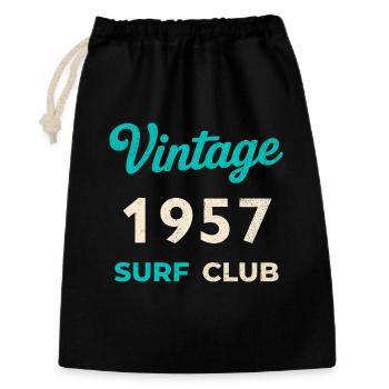 Cadeau rétro vintage de l’année de naissance du Surf Club 1957 - Sac cadeau 30 x 45 cm - noir - Devant