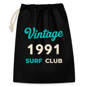Cadeau vintage 1991 Retro Année de naissance du Surf Club - Sac cadeau 30 x 45 cm - noir - Devant
