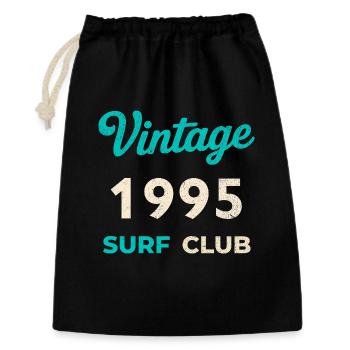Vintage 1995 Surf Club Retro Geburtsjahr Geschenk - Geschenkbeutel aus Baumwolle (30 x 45 cm) - Schwarz - Vorne