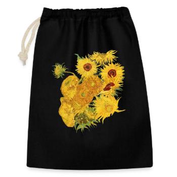 Vincent van Gogh Chemise d'histoire de l'art des tournesols - Sac cadeau 30 x 45 cm - noir - Devant