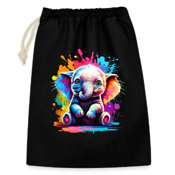 Elephant Colorful - Baby Elephant Colorful - Gift Bag 30 x 45 cm - black - Front