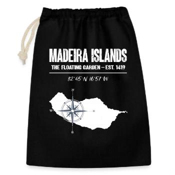 Iles de Madère Boussole Vintage - Sac cadeau 30 x 45 cm - noir - Devant