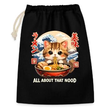 Kawaii Kitten Ramen Anime - Gift Bag 30 x 45 cm - black - Front