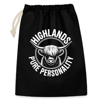 Logo du Cercle de Vaches des Highlands - Sac cadeau 30 x 45 cm - noir - Devant