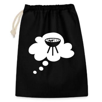 Grill Cloud Thought Bubble Grilling Barbecue Party Fan Fun - Gift Bag 30 x 45 cm - black - Front