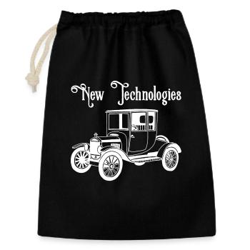 Vintage white old automobile - Gift Bag 30 x 45 cm - black - Front