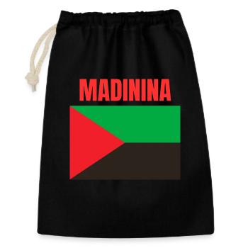 T-shirt Madinina drapeau Martinique - Sac cadeau 30 x 45 cm - noir - Devant