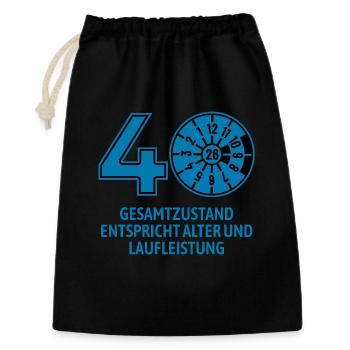 HU mars 2026 - 40 ans - cadeau d’anniversaire - Sac cadeau 30 x 45 cm - noir - Devant
