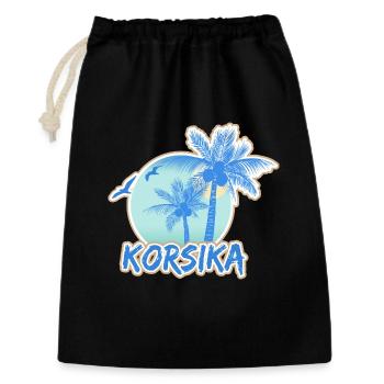 Plage de Corse - Sac cadeau 30 x 45 cm - noir - Devant