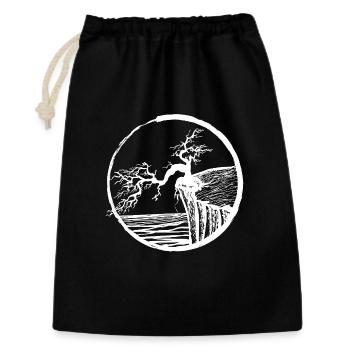 Landscape with tree on cliff edge - Gift Bag 30 x 45 cm - black - Front