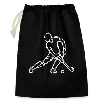 Field Hockey Drawing - Gift Bag 30 x 45 cm - black - Front