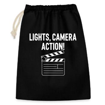 Movie Clapper Board Lights Camera Action - Gift Bag 30 x 45 cm - black - Front