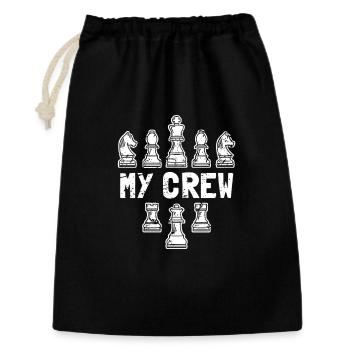 My Crew Chess Pieces Strategy Board Game Art - Geschenkbeutel aus Baumwolle (30 x 45 cm) - Schwarz - Vorne