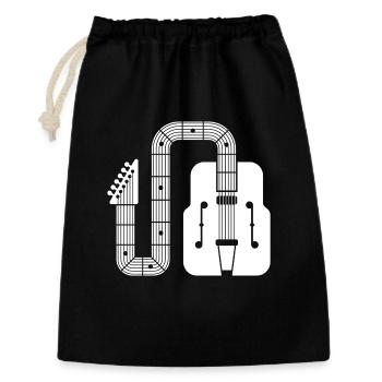 Abstract Shape Retro-Gitarre - Geschenkbeutel aus Baumwolle (30 x 45 cm) - Schwarz - Vorne