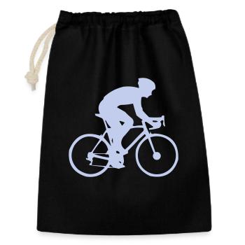 Silhouette cycliste en bleu pastel - Sac cadeau 30 x 45 cm - noir - Devant