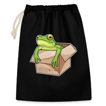 Frosch Karton - Geschenkbeutel aus Baumwolle (30 x 45 cm) - Schwarz - Vorne