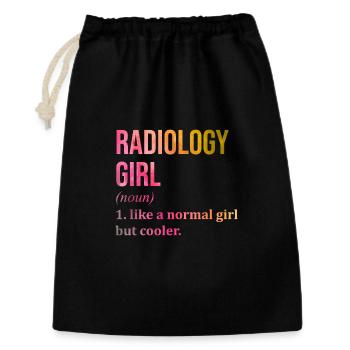 Radiology Girl Lustiger Spruch - Geschenkbeutel aus Baumwolle (30 x 45 cm) - Schwarz - Vorne
