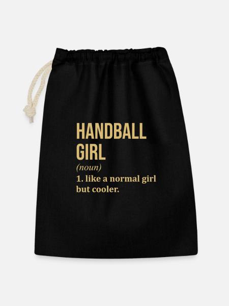 Handball Handball Handball - Geschenkbeutel aus Baumwolle (30 x 45 cm) - Schwarz