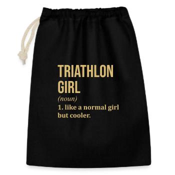 Triathlon - Geschenkbeutel aus Baumwolle (30 x 45 cm) - Schwarz - Vorne