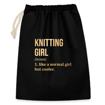 Knitting - Gift Bag 30 x 45 cm - black - Front