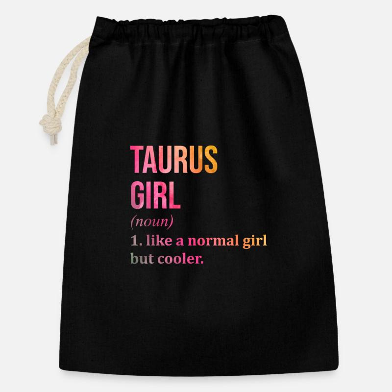 Stier - Geschenkbeutel aus Baumwolle (30 x 45 cm) - Schwarz