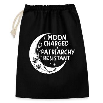 Moon charged, patriarchy resistant - Gift Bag 30 x 45 cm - black - Front