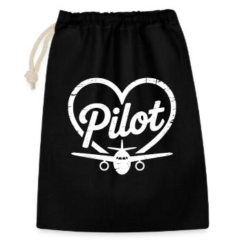 Conception d’un avion pilote - Sac cadeau 30 x 45 cm - noir - Devant